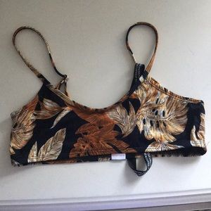 Leaf Print Bathing Suit Top